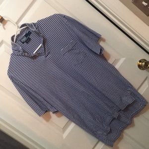 Men’s Polo blue and white striped shirt